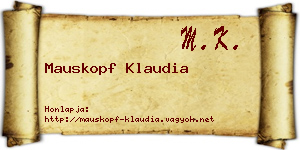 Mauskopf Klaudia névjegykártya
